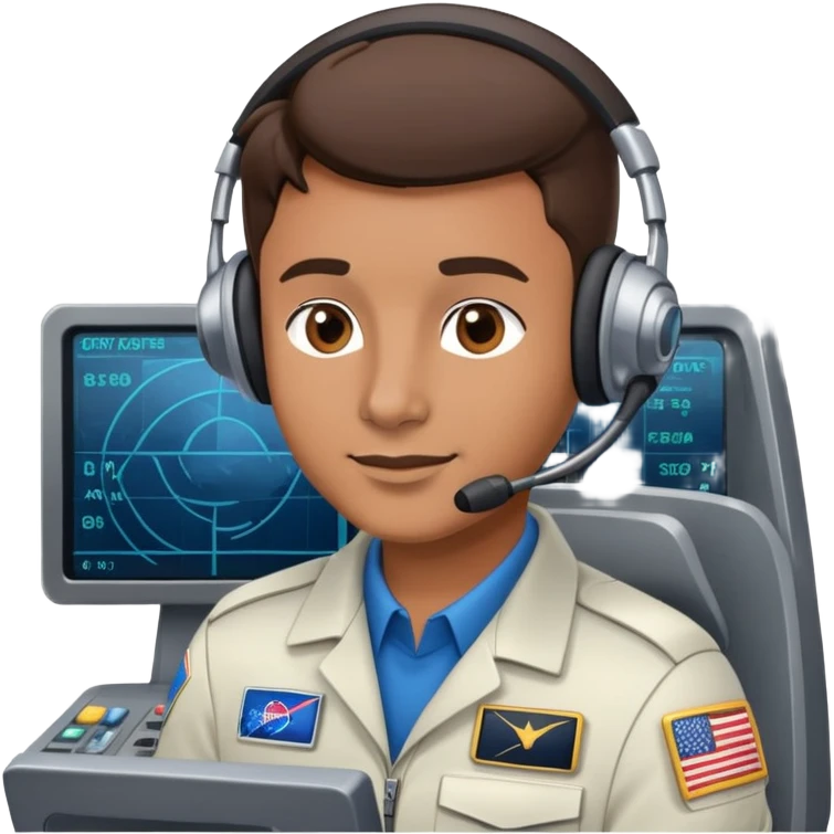 space mission flight director at command console with headset emoji