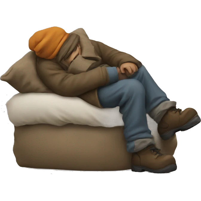 Sleeping hobo emoji