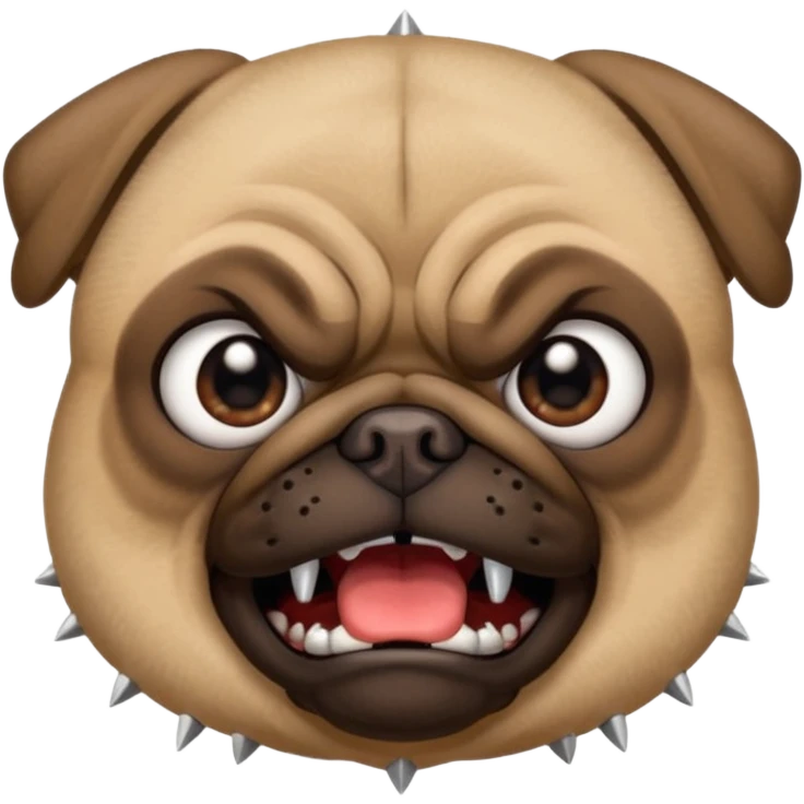 angry pug dog showing anger with spiked collar emoji style iPhone emoji