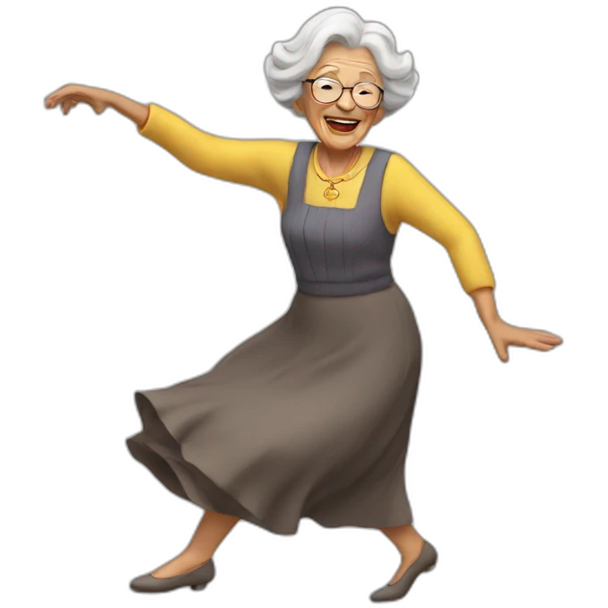 old lady dancing emoji
