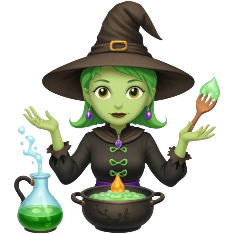 green witch cooking potion emoji
