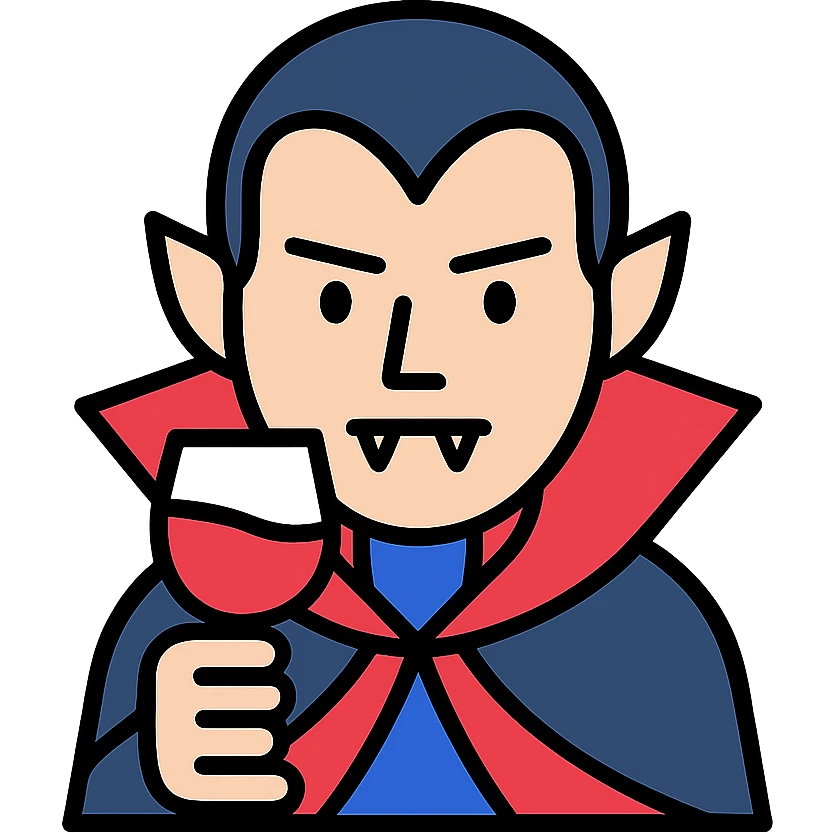 вампир с бокалом emoji