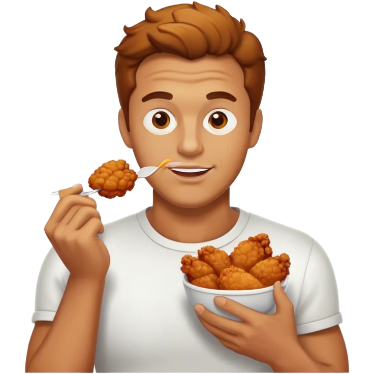 Man eating fried chicken emoji