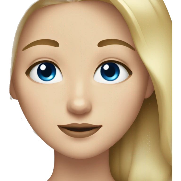 Blonde girl blue eyes with black cat emoji