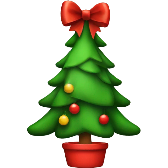 Christmas tree with red bow  emoji