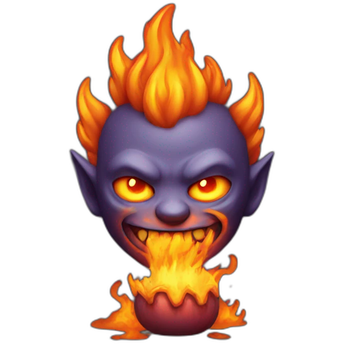 demon with fire emoji