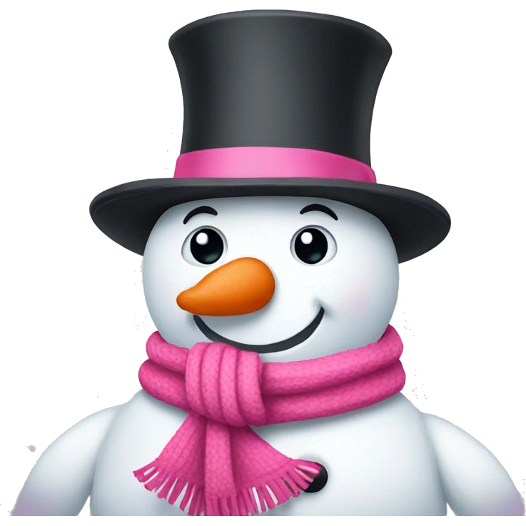 Snowman with pink scarf emoji