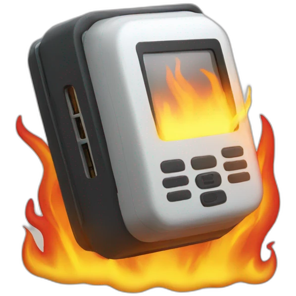 beeper on fire emoji