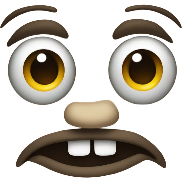 Make an emoji with a grimacing mouth and eyes looking to the side emoji