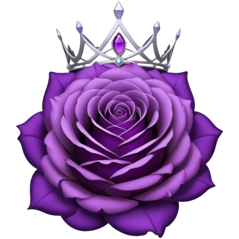 Purple shadow rose with silver tiara emoji