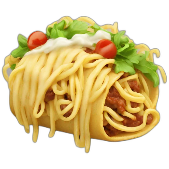 Spaghetti taco emoji