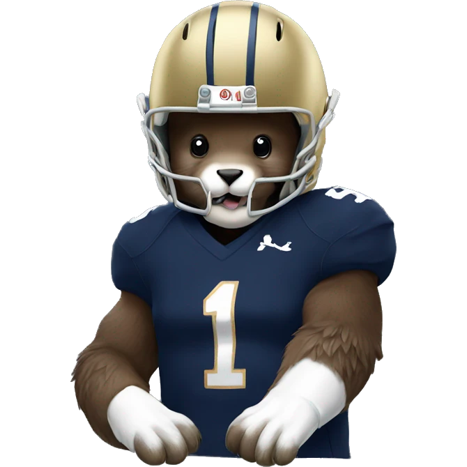 Otter wearing Notre dame helmet emoji