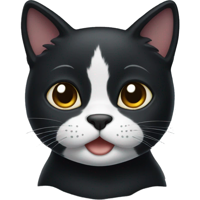 Black cat with a white left upper lip and white chin  emoji