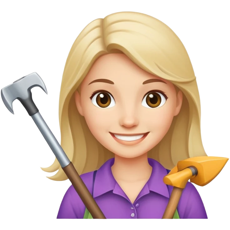 A girl with a hoe emoji