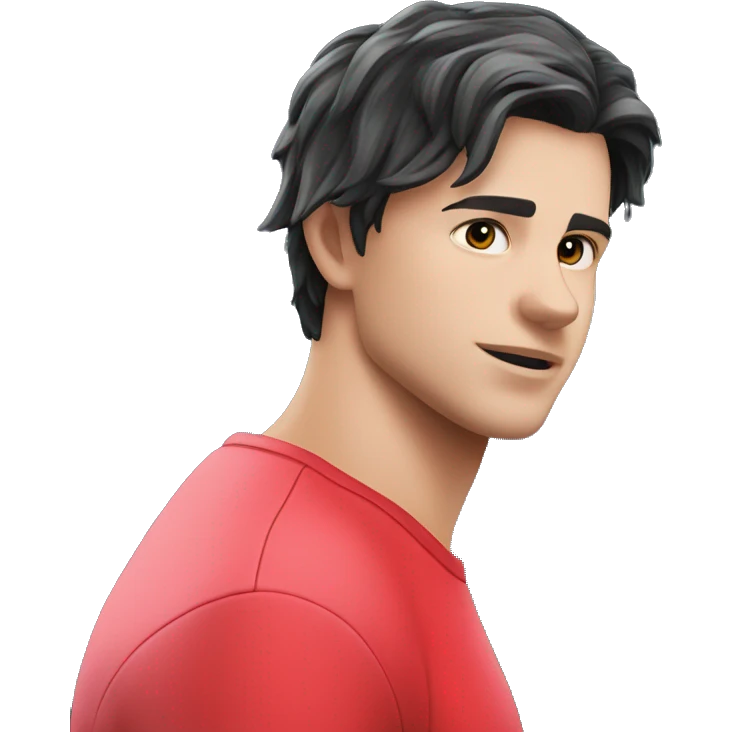 serious gaze in red shirt emoji