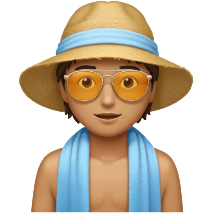 Light, airy, bright image of someone using the CoolTowel outdoors (gym, travel, or hot day) emoji