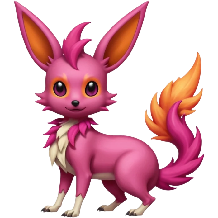 Magenta Skinny skeletal Skeleton-Flareon-fairy emoji