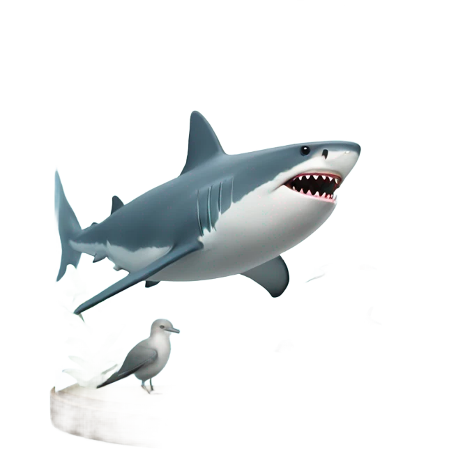 Shark tank with birds emoji
