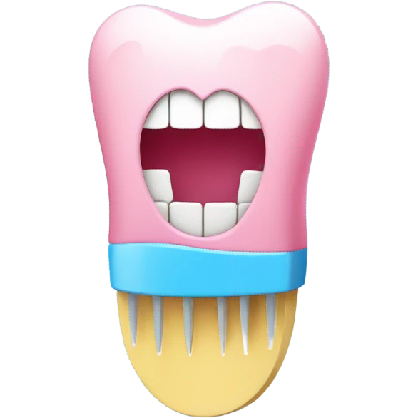 Teeth with a brush emoji
