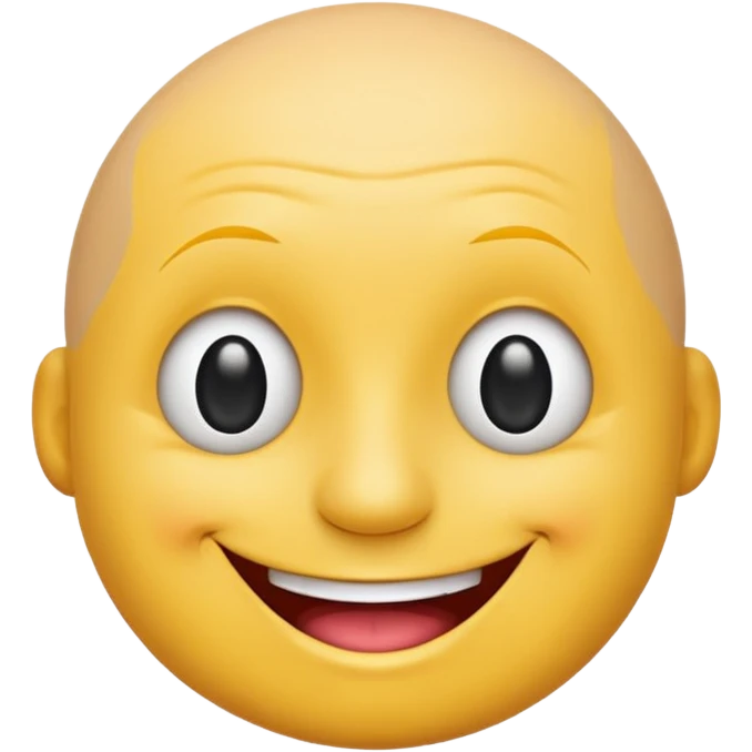 сгенерируй смайлик красавчик лысая голова с модным чубчиком emoji
