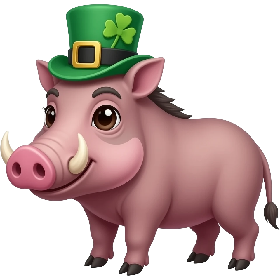 Leprechaun warthog queen pretty pink emoji