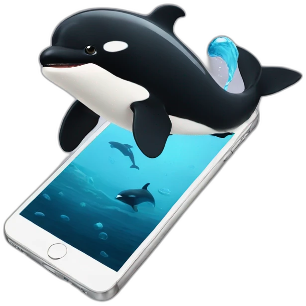 orca with a phone emoji