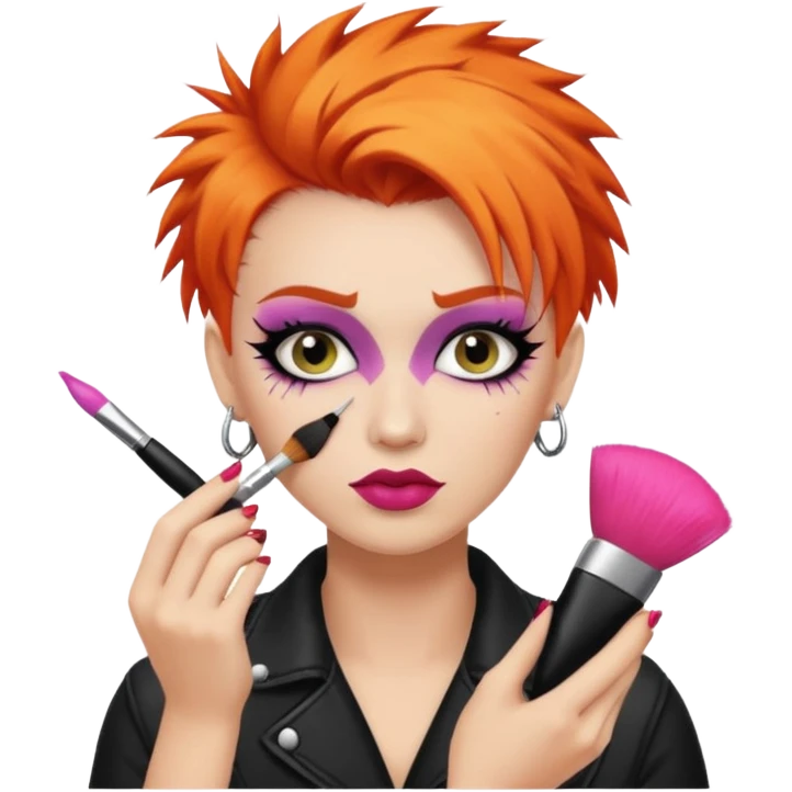 Punk haired make up artist emoji