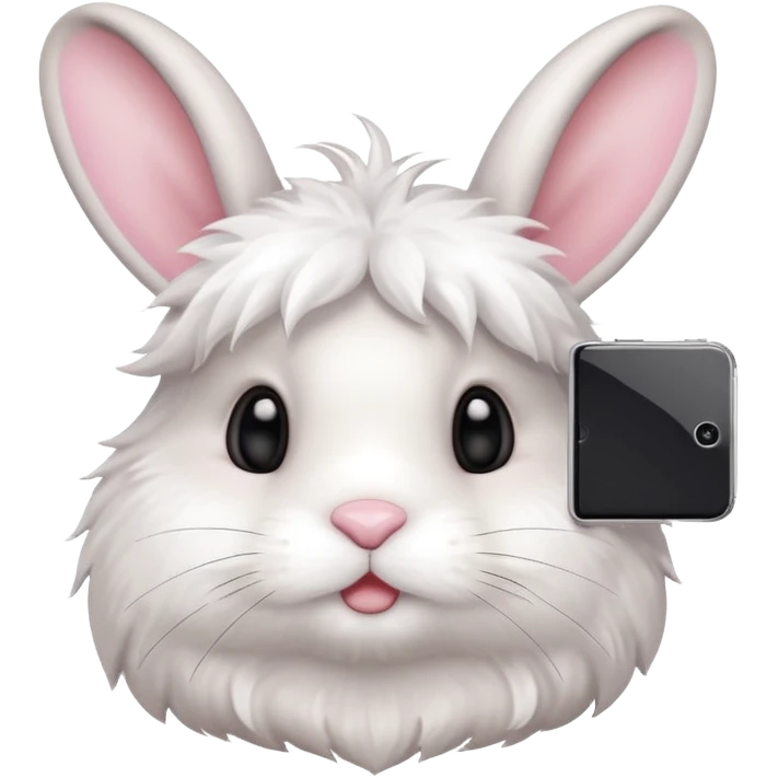 Bunny doing a selfie emoji