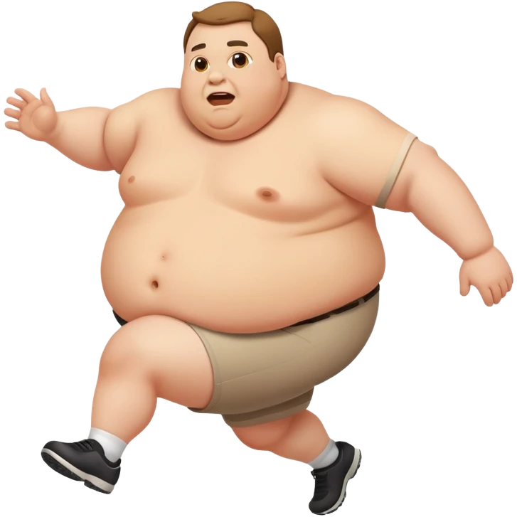 Fat guy getting ran over emoji