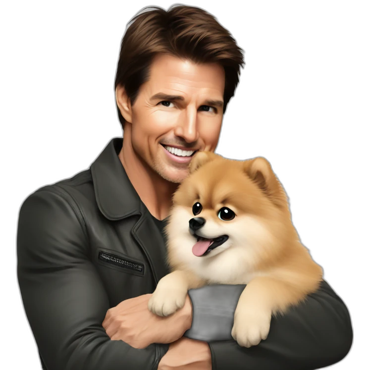 tom cruise hugs big pomeranian emoji