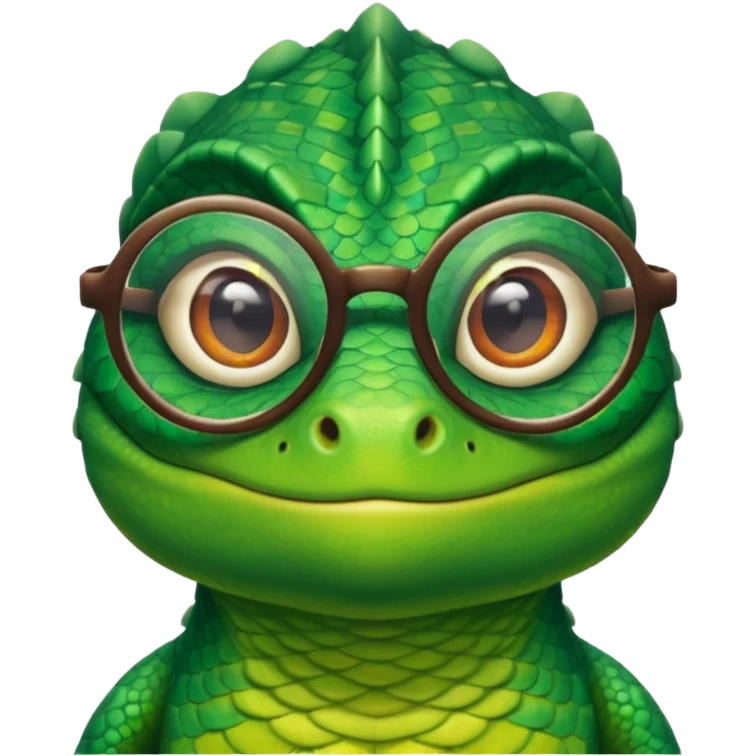 lizard wearing glasses emoji