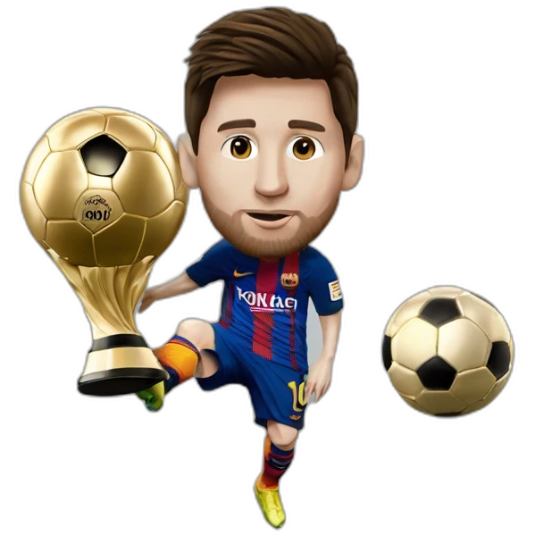 Lionel Messi carying ballon d'or emoji