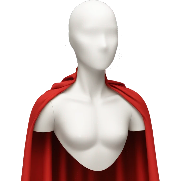 faceless white mannequin flying red cape without hood emoji