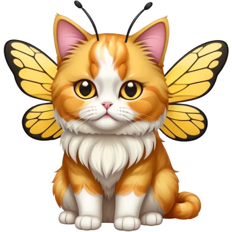 Calico Persian Cat with Bee wings emoji