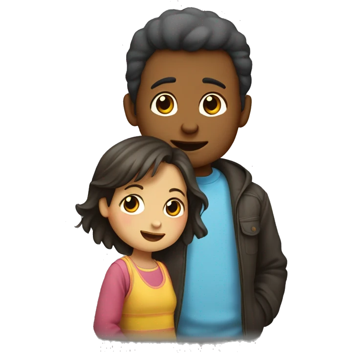 un niño abrazando a una niña  emoji