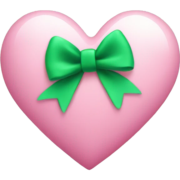 Pink heart with green bow emoji