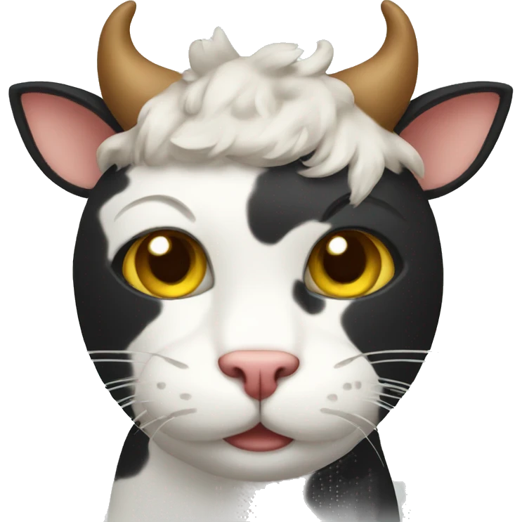 cat wearing a cow costume  emoji