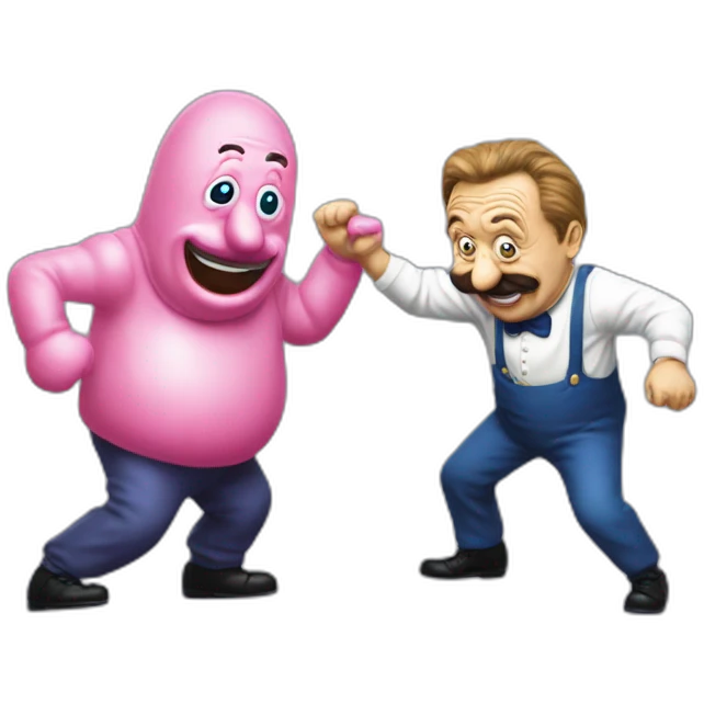 Chuckle Brothers fighting mr blobby emoji