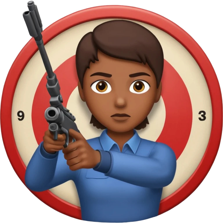 persona apuntando a dianas emoji