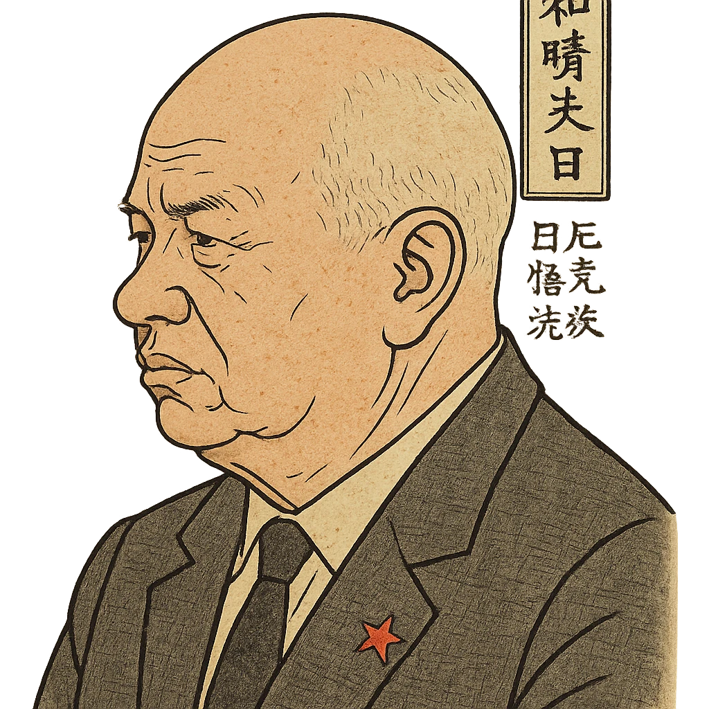 ukiyo-e style portrait of Nikita Khrushchev emoji