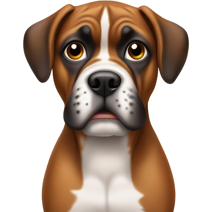 Boxer dog floppy ears rounder face  emoji