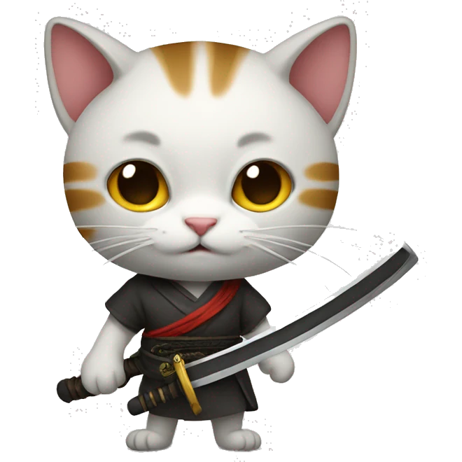 Cat holding katana emoji