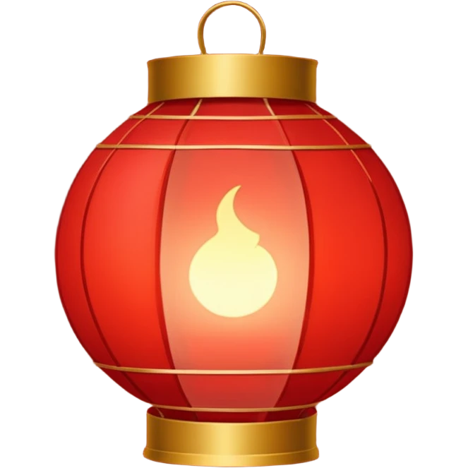 Paper Lantern + red glow, Street Lantern. emoji