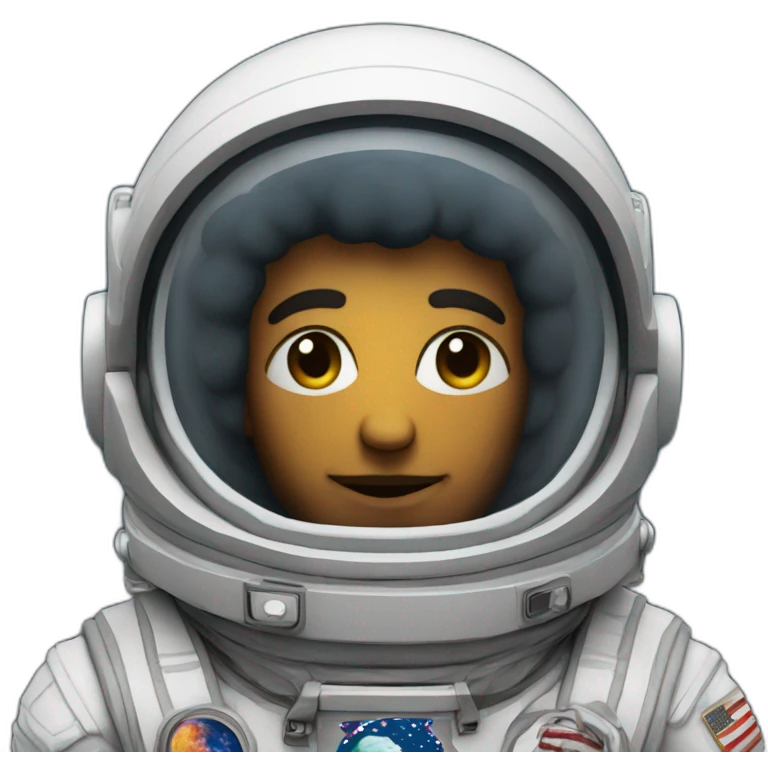 An astronaut with a Greek god face emoji