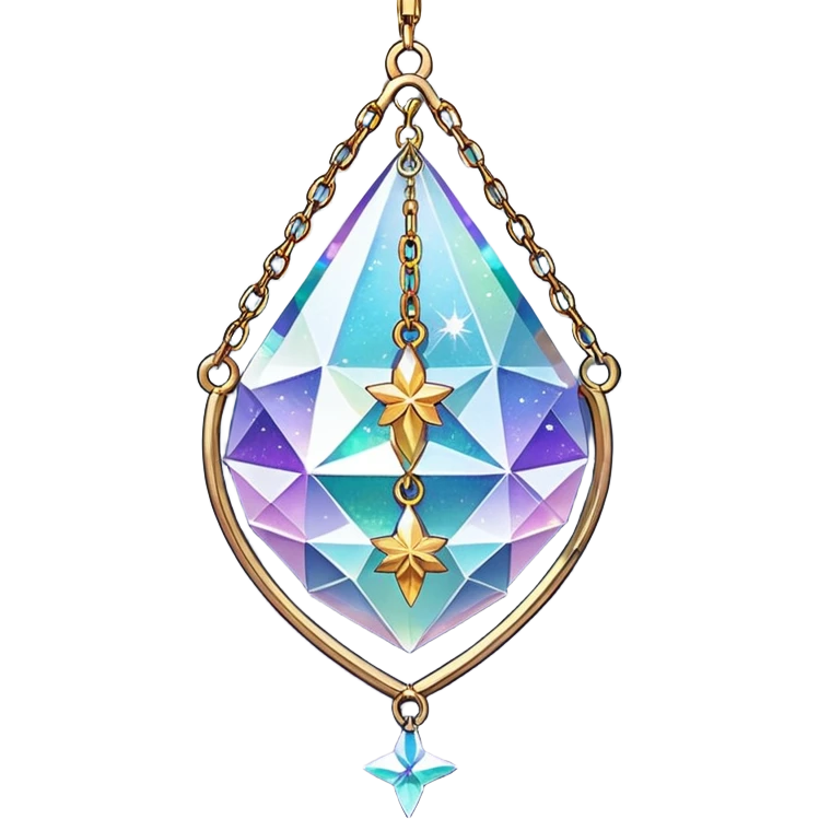 Sparkly glittery aesthetic chained Iridescent suncatcher hanging crystals and tiny stars aesthetic decoration emoji