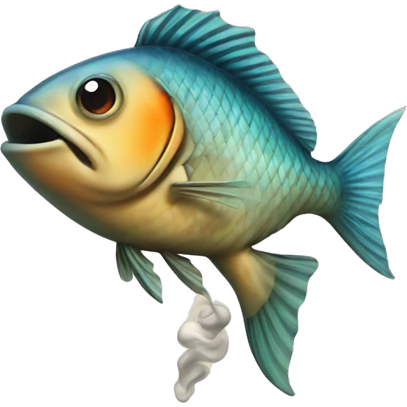 Fish smoking emoji