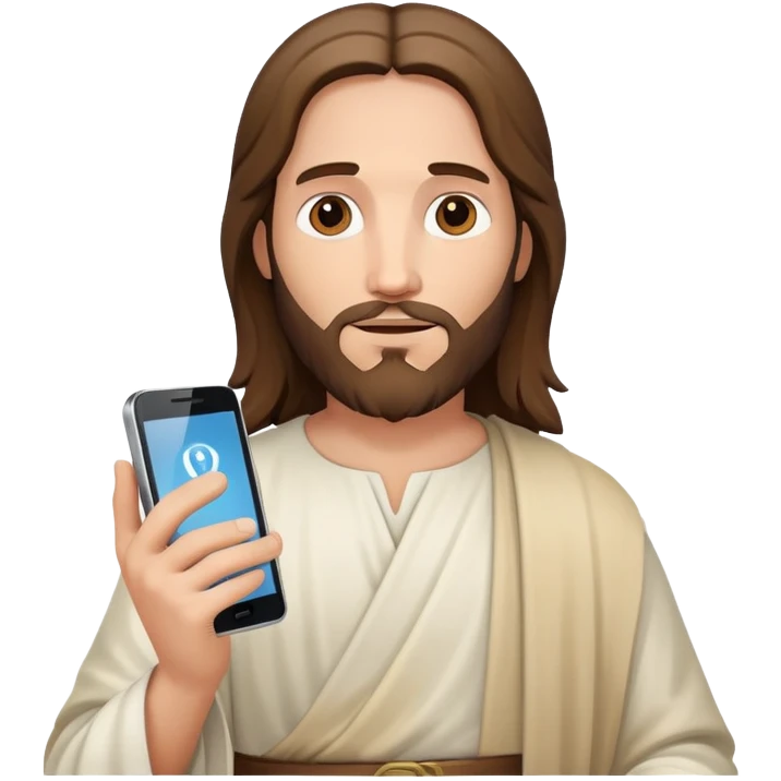 Jesus with a phone  emoji