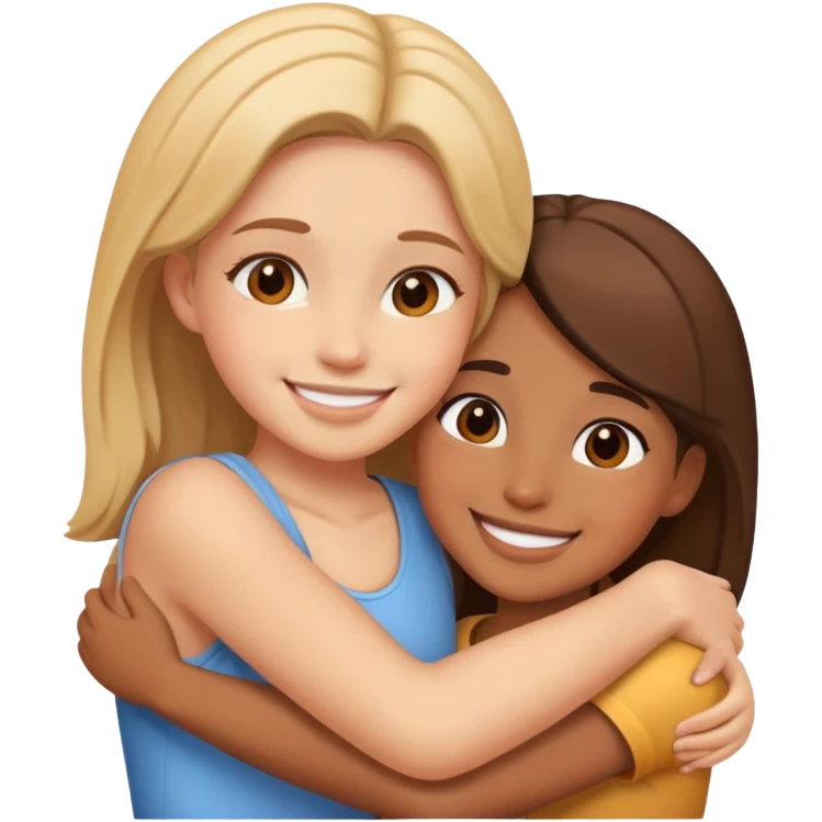 two girls hugging emoji