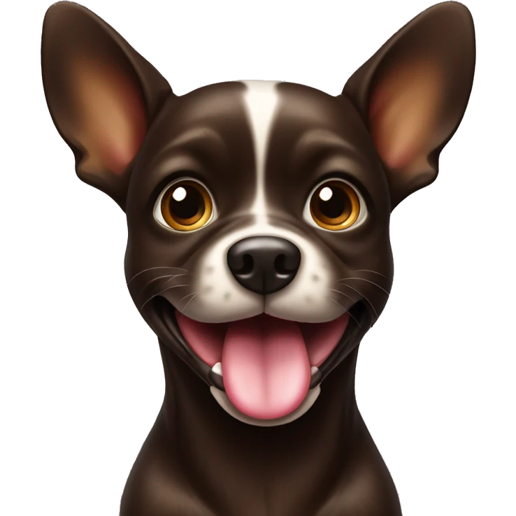 dark brown russkiy toy dog sticking out tongue emoji