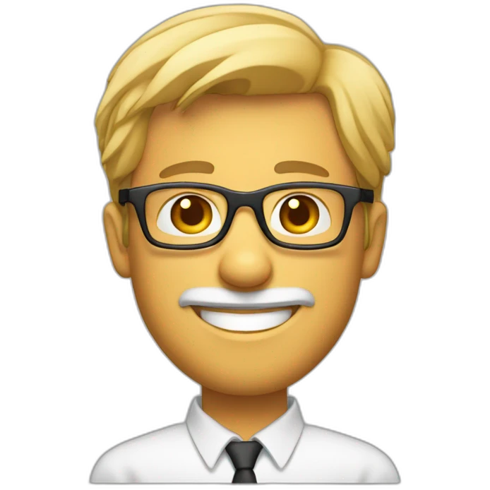 A. Blond beardes man with glasses, smiling emoji